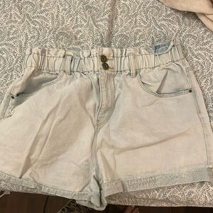 A loves A paper bag denim shorts